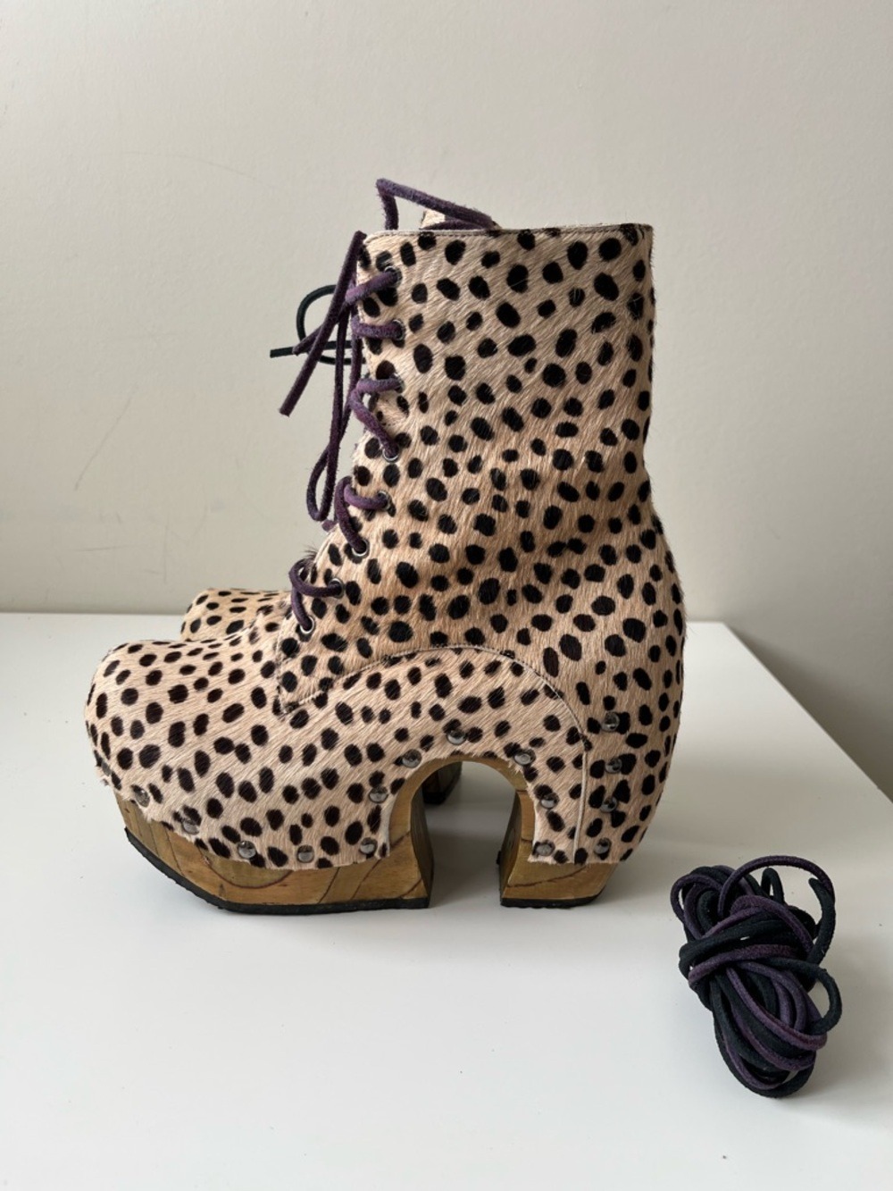 Rare 🔥 John Fluevog Cheetah ARC RAINBOW BOOT Size 7 - Picture 6 of 13